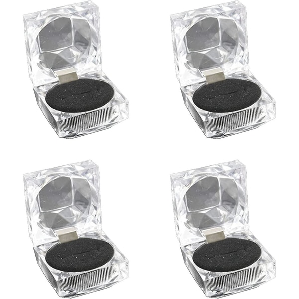 4 st Akryl Ring Box Singel Ring Akryl Display Smyckeskrin Akryl Ring Display Box Ring Örhänge Akryl Presentask Akryl Display Organizer Cas