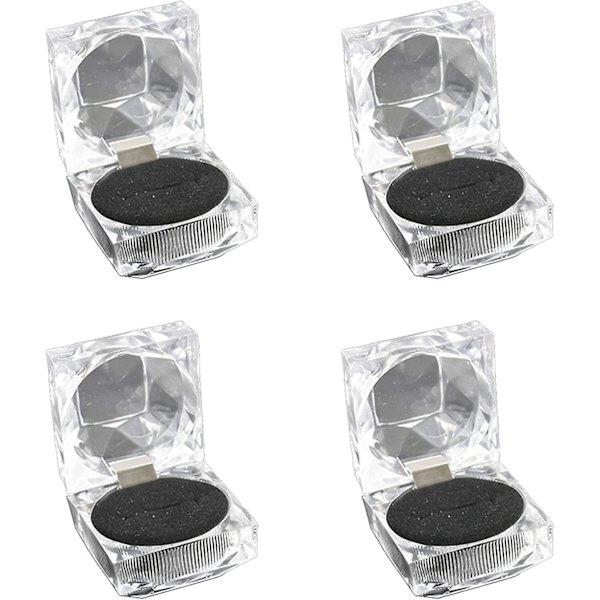 4 Stykker Akryl Ringæske Enkelt Ring Akryl Display Smykkeskrin Akryl Ring Displayæske Ring Ørering Akryl Gaveæske Akryl Display Organizer Cas