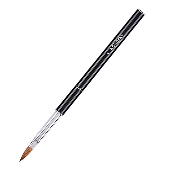 Svart metalldesign Kolinsky Sable Akrylpensel för nagelkonst Manikyr Diy Salong & Hemverktyg 6