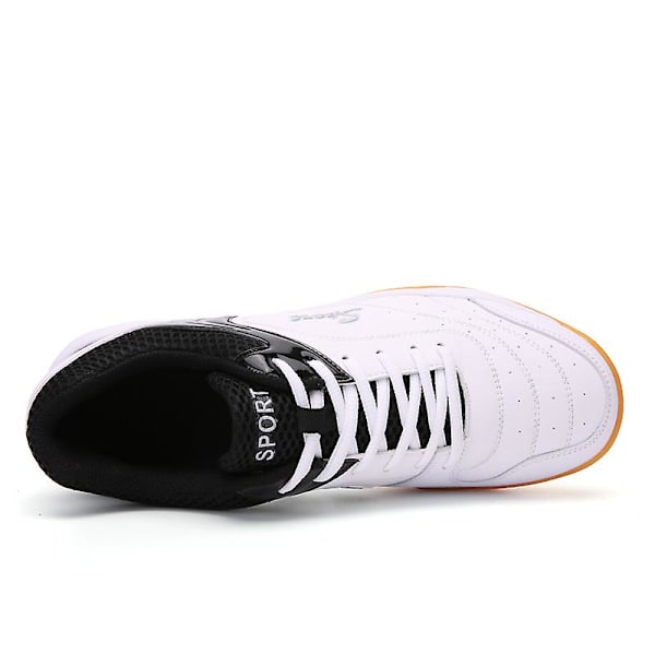 Mænd Kvinder Letvægts Sneaker Mode Indendørs Court Sko Velegnet Til Badminton 3D7059 WhiteBlack EU 39