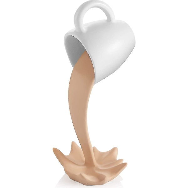 Flytende Kaffekopp Skulptur Dekor Spilledende Kaffekopp Skulptur Plast Hellende Kaffekopper