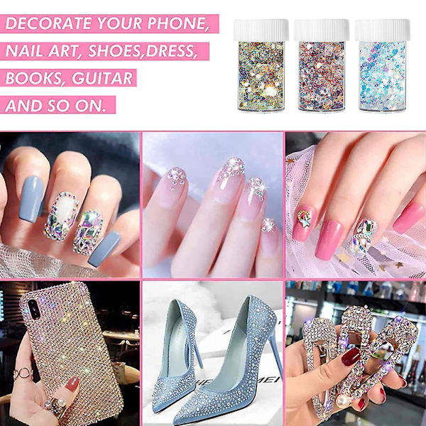 Laser Flash Powder Patch Nail Flash Powder Block Holografisk Flash Med Olika Storlekar Och Former style1