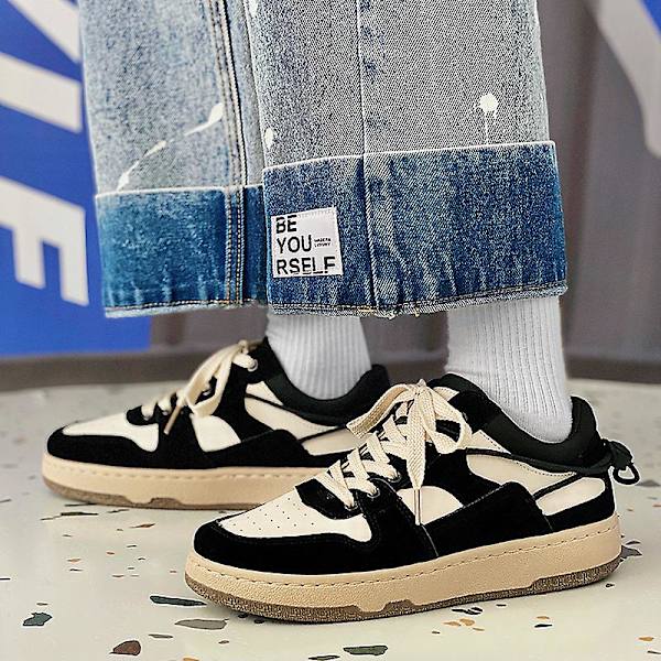 Herre Casual Sko Mode Skridsikre Flade Sko Frb28 Black EU 39