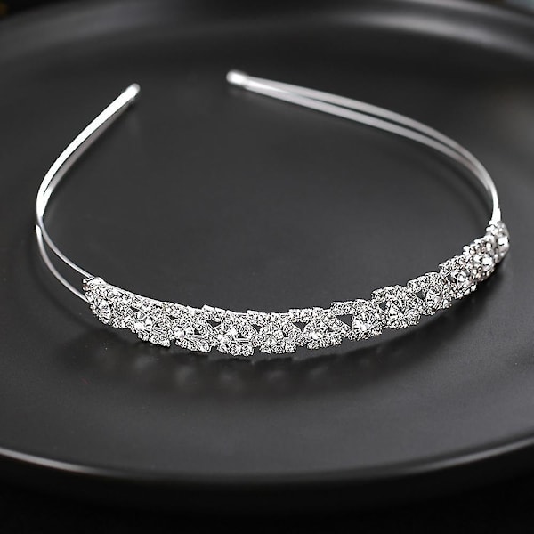 Krystall Brudehårbøyle Perle Rhinestones Hodeplagg Lettvekt For Jente Kvinner FD1021