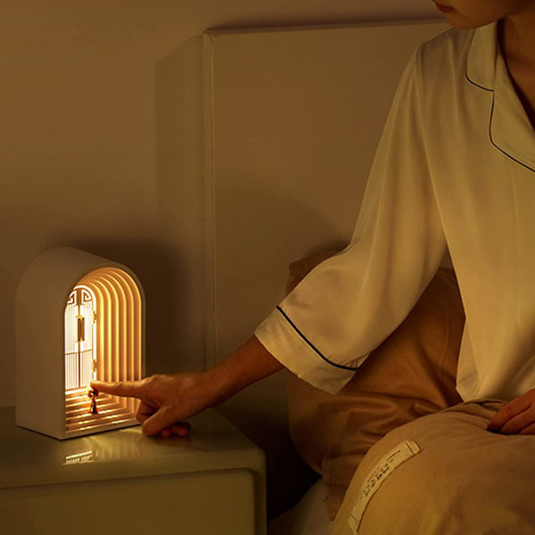 Mini Bluetooth-högtalare med skrivbordslampa - bärbar liten högtalare - dimbar LED-uppspelning, 1200 mAh vit