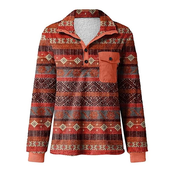 Herregenser, Varm Fleecejakke med Teddyfleece-fôr Colorful M