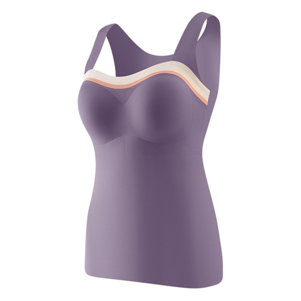 Høst Vinter Firkantet Krage Termisk Undertrøye Dame Avtakbar BH XXL 135-155 Pounds Dark Violet