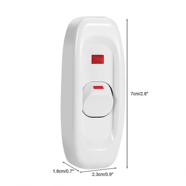 Ledningsafbryder, 5 stk. AC 250V 10A Kompakt On/Off Rocker Toggle LED Ledningslysstyring (hvid)