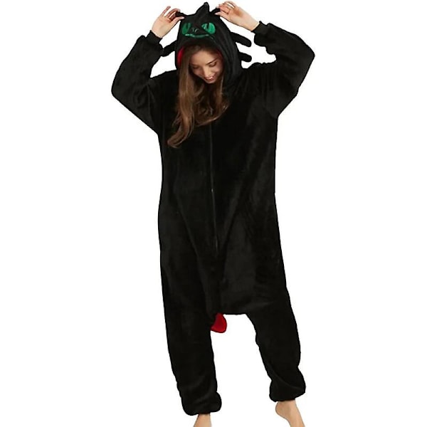 Herre Dame Pyjamas Drage Dyre Jumpsuit, Lynlås Fod Cosplay Kostume White M