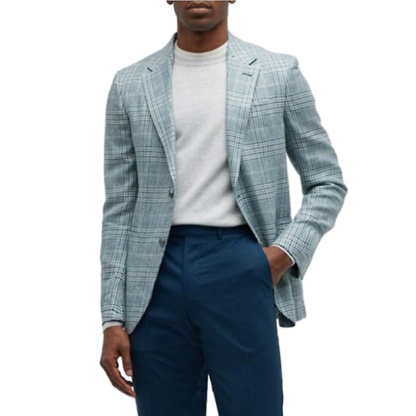 Herr Casual Kostym Blazer Jackor Lättvikts Sportrockar Light blue S