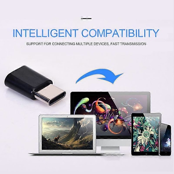 Type C til Micro Adapter V8 Android OTG Type-c Usb C Adapter Micro Type 5pcs White