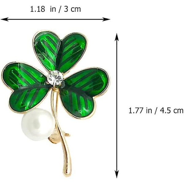Grön Fyraklöverbrosch S:t Patricks Dag Shamrock Brosch Nål Pärlemalj Brosch Bröstnål Irländsk Smycke För Festtillbehör