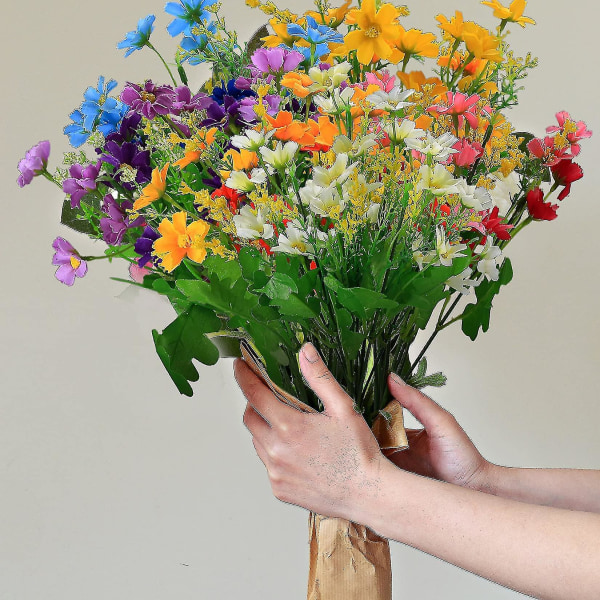 10 stk. Kunstige Blomster, silkestof Falske Kunstige Tusindfryd Vilde Blomster