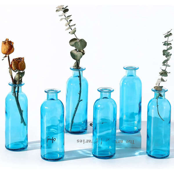 Bärnstensfärgad glasvas Budvaser Apotekburkar Dekor Antik Högklassig Blomstervas Blue 6