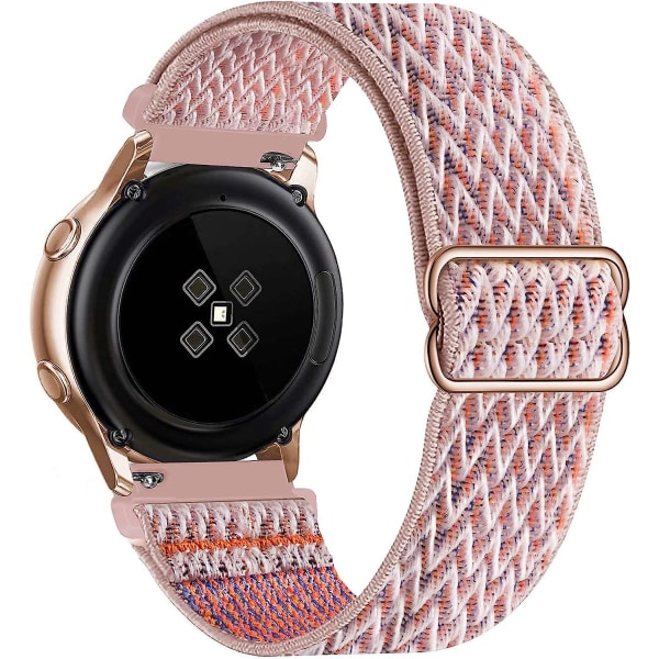 Nylon sportband, rosa sand, 20 mm band kompatibel med Samsung Galaxy Watch Active 2(40 mm/44 mm)/ watch 3 41 mm/ watch 42 mm/gear S2 Classic