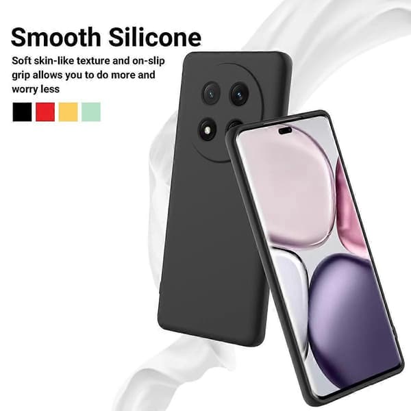 Flydende silikone telefoncover med håndrem til Honor Magic7 Lite 5G Black