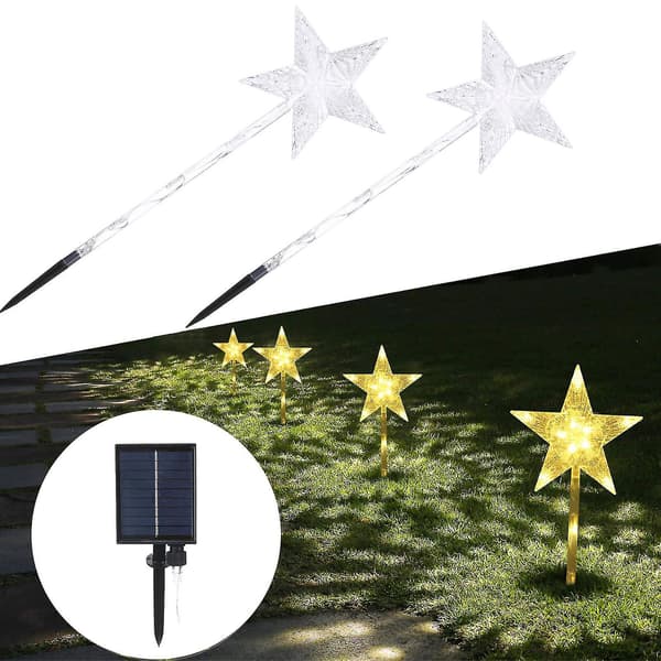 Solar Dekorationer Udendørs LED Solcelle Lys Jule Vejbelysning 8 Tilstande