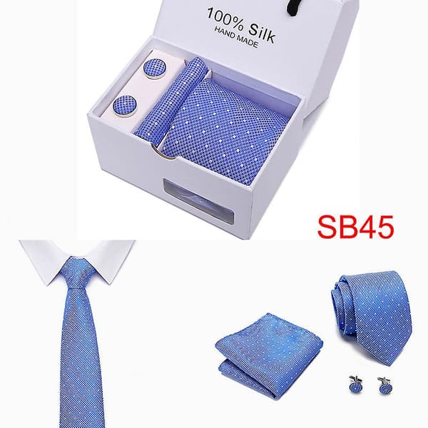 Herre Slips Spot Gaveæske 5 Dele Sæt Slips Business Formel Bryllupsslips B45