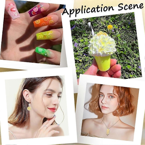 1 Ask 100G Apelsinbitar Charms Frukt Cabochons Bulk Gul Rund Polymerlera Flatback Frukter Strö Dekorationer Cabochon för Scrapb