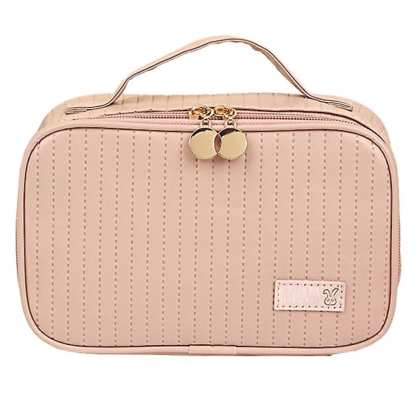 Stor kapacitet Travel Portable Wash Storage Bag Kosmetikväska, gjord av Pu pink