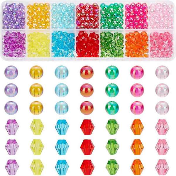 6240 stk. Krystalperler 4 mm Bicone Perler Facetterede Akrylperler 24 Farver Regnbue Løse Perler Afstandsstykker