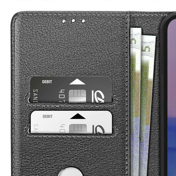 Etui til Galaxy A16 Klap Wallet og Videoholder, Sort