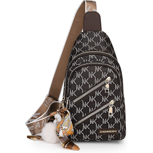 Slynge Rygsæk Slyngetaske til Kvinder, Brysttaske Dagstursrygsæk Crossbody Slynge Rygsæk (a-sort)