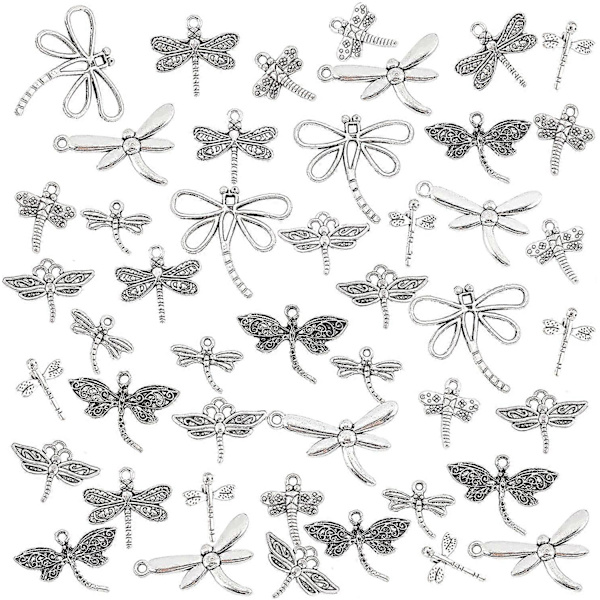90 st 9 Stilar Sländor Berlocker Flygande Djur Berlocker Legering Tibetanska Hängsmycken för Vår Sommar DIY Halsband Armband Smycken Tillverkning Antik Silver