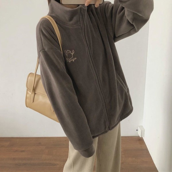 Kvinnors Oversize Sweatshirt Enfärgad Sweatshirt Med Ficka Lämplig För Vänner Samlas Bär 2XL Apricot