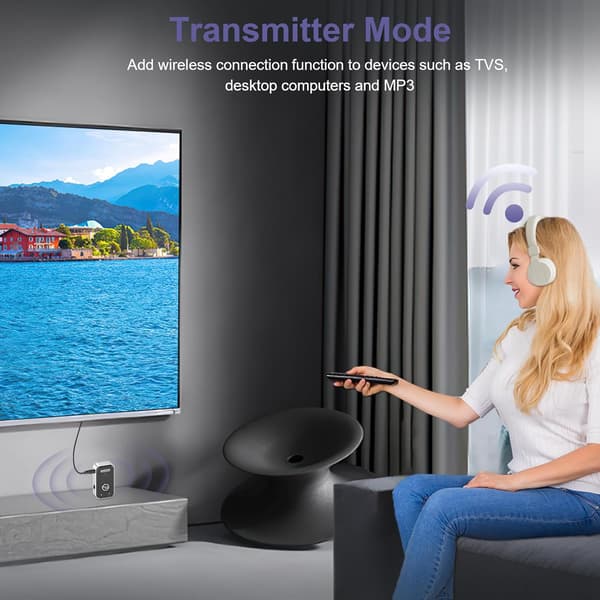 Aux Bluetooth 5.3 Biladapter 3.5mm Sender Mottaker Plug & Play Håndsfree Samtaler