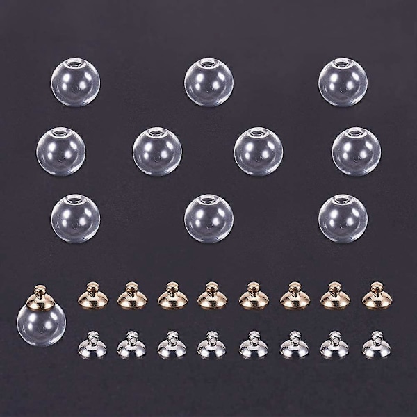30 stk 16mm Mini Klar Glasskule Flaske Ønskekule Flasker for DIY Anheng Charms Øredobber Laging 8mm Kork
