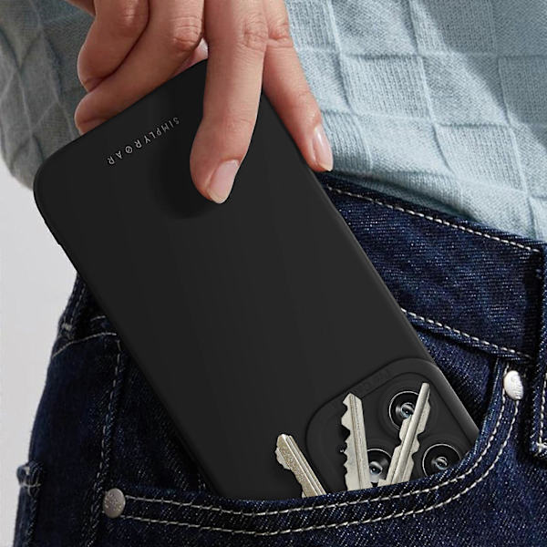 Cover til iPhone 16 Pro Max Silikone Mat Soft Touch Kamerabeskyttet, Sort