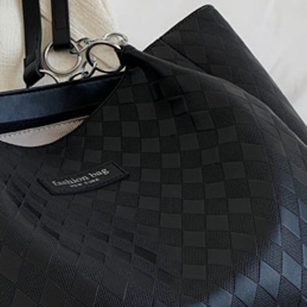 Stor PU læder håndtaske, egnet til pendling til undervisning, joker one-shoulder tote taske black