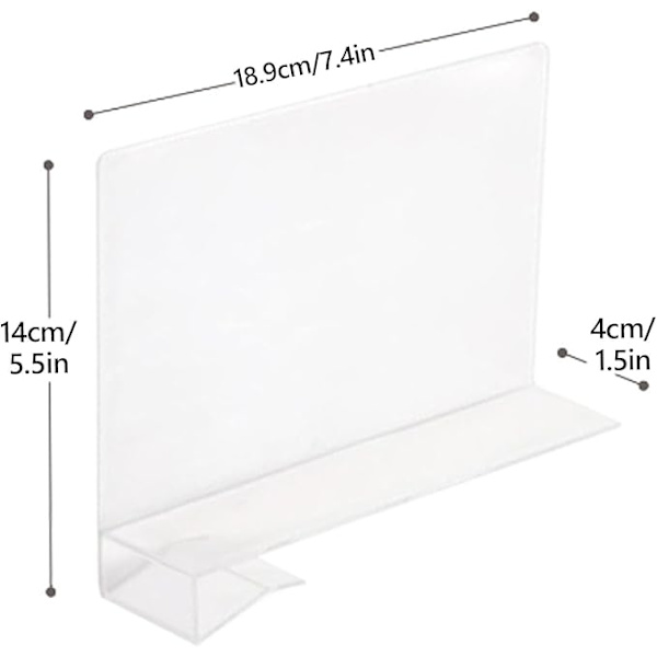 Transparent akryl hyllavdelare, garderob, avdelare utan borrning, handväskavskiljare, för sovrum, kök, butik, kontor