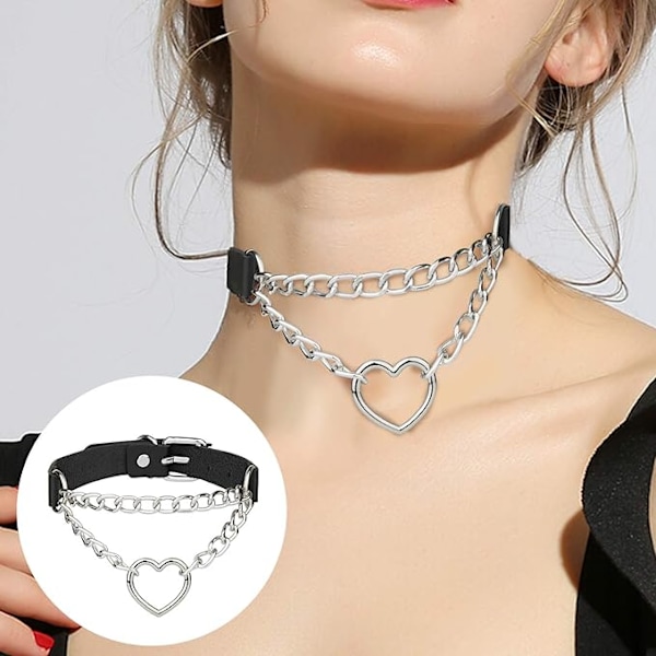 4 stycken Läder Choker Halsband, Färgglada Punk Stil Gotiska Choker Halsband PU Läder Choker Halsband för Kvinnor Accessoarer