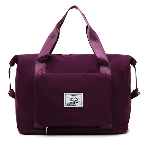 Foldbar Rejsetaske med Stor Kapacitet, Vandtæt Oxford Skuldertaske, Udvidbar Gymnastiktaske Purplish Red
