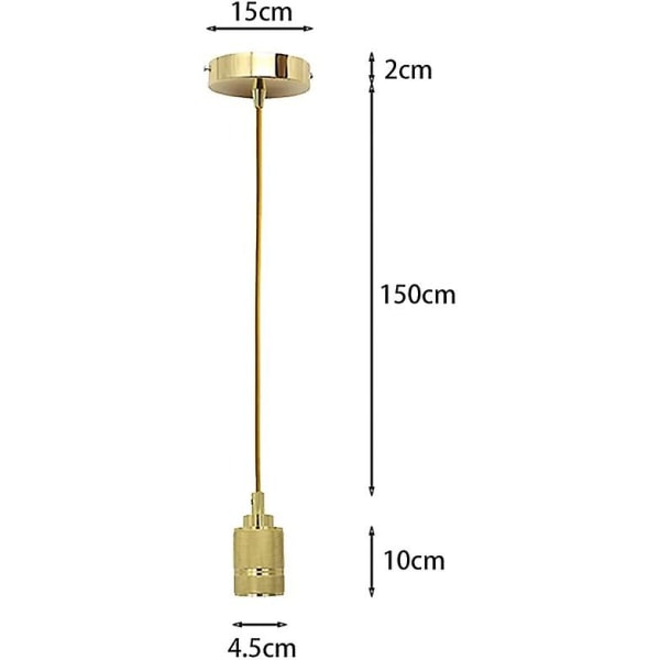 E27 Riippuva Lamppu Pistorasia Metalli Penduli Köysi 150cm Retro Riippuva Lamppu Kupari Ketju Messinki Väri Kupari