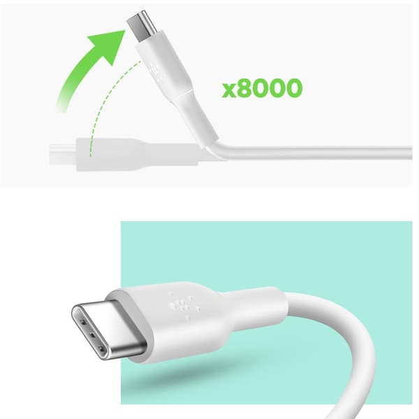 Kabel USB-C til USB-C Power Delivery 18W Robust 1m Belkin Boost Charge Hvid