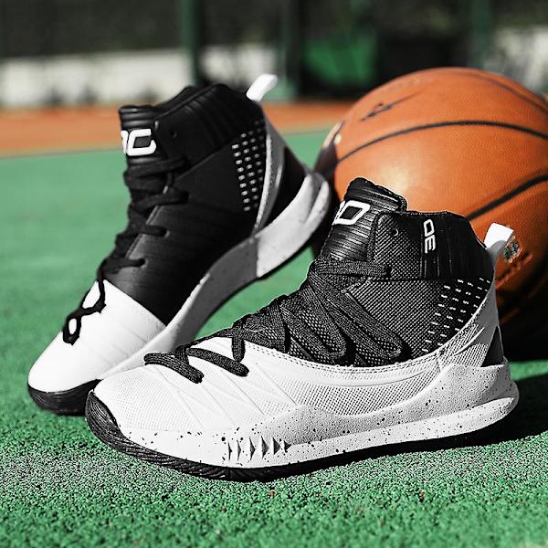 Herre Basketballsko Lett Pustende Gåsko Atletiske Motesneakers 3D2106 BlackWhite EU 41