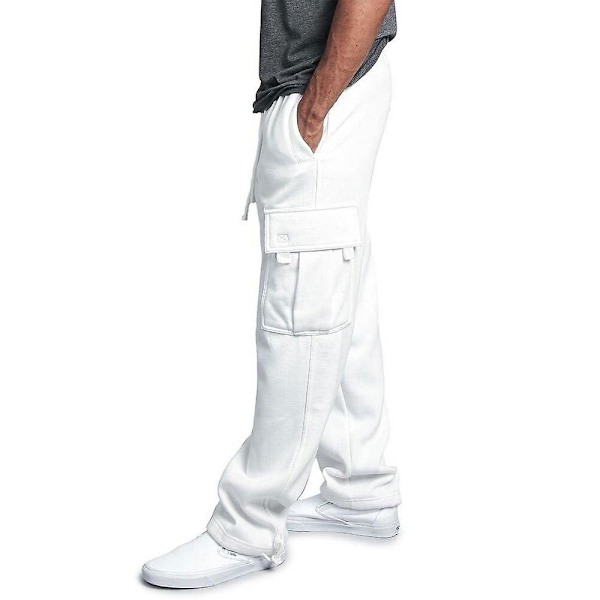 Miesten Muoti Urheiluhousut Kiristysnyörillä Plus Koko S-4xl White L
