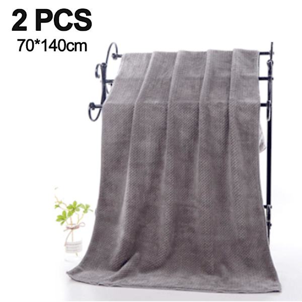 Håndklæder, 70*140 cm Oversized Badehåndklæder, superbløde, meget absorberende brusehåndklæder (grå, 2 stk.) Grey