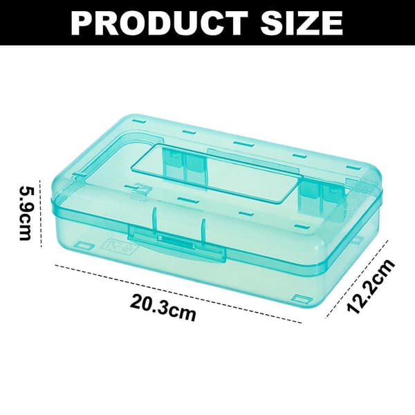 1 Pack Plast Pennfodral Pennfack Med Lock Stackbar Design, Kontorsförvaringsorganiserare, 20.3*12.2*5.9cm green