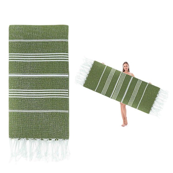 Turkiskt strandlakan Överdimensionerat 90*180cm 100% Bomull Sandfritt  Simhandduk Lätt Reshandduk Military green