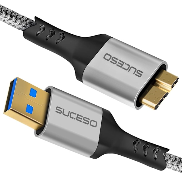 Suceo Hårddiskkabel USB 3.0 A till Micro B - Kompatibel med Portabel Extern