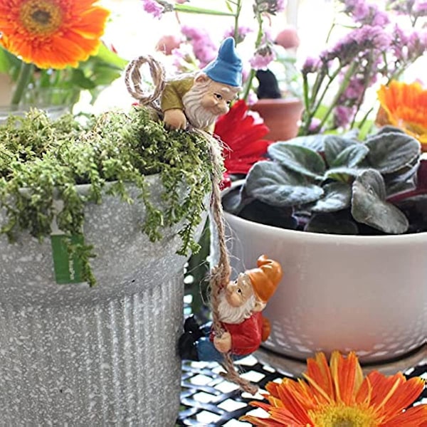 Gnome Harpiks Statuer Miniature Eventyrhave Dværg Figurer Mikro Landskab Akvarium Eventyrskov Blomster Plantepotter Dekoration (flerfarvet 4 stk) Multicolor 3pcs