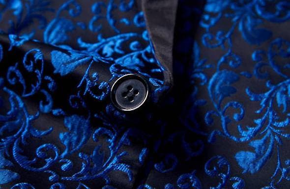 Herrblomma Kavajslag Kostym Tryck Middag Smoking Kavaj blue m