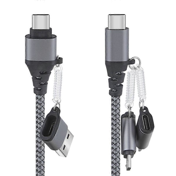 Multi USB-kabel USB C til USB C-kabel Nylon Ladekabel USB C til Type C