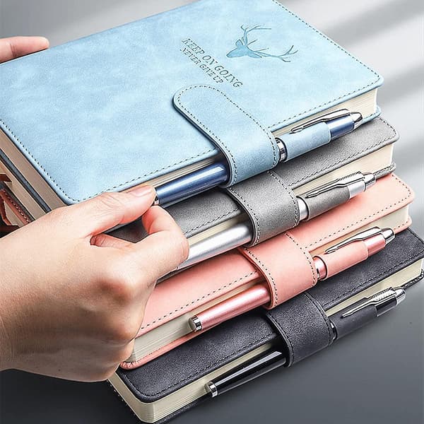 Notesbog A5, Journal A5 Notesbog Notesblok, 360 Sider Kunstlæder Hardcover Journal Notesbøger Med Penholder, Perfekt Til Kontor Skole Hjem B