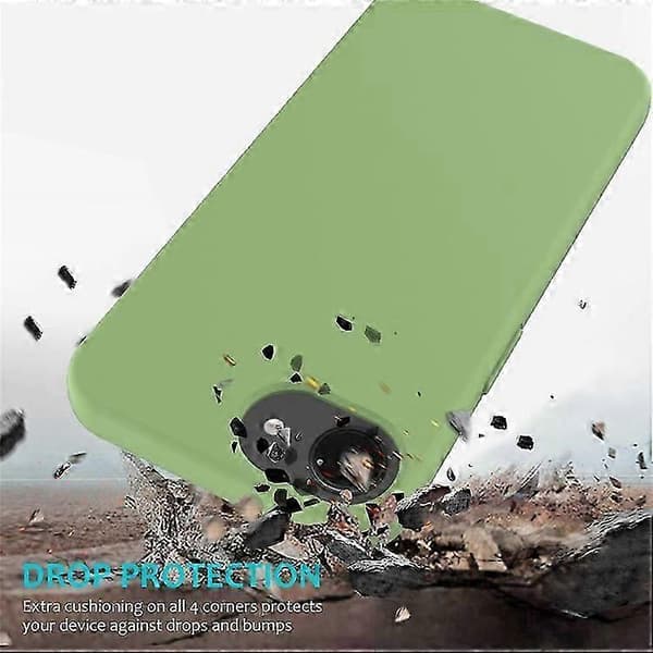 Kompatibelt Skal för Iphone 16e, Fallsäkert Flytande Silikon Mjukt Foder Baksida Telefonskydd LightGreen