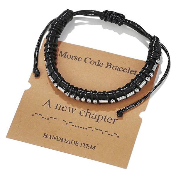 Morse Code Alfanumerisk Par Armband Justerbara Armband Morse Code String ZJ8395-A New Chapter